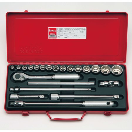 KO-KEN Socket set 12 Point 22 pieces 1/2 Sq. Drive 4244A